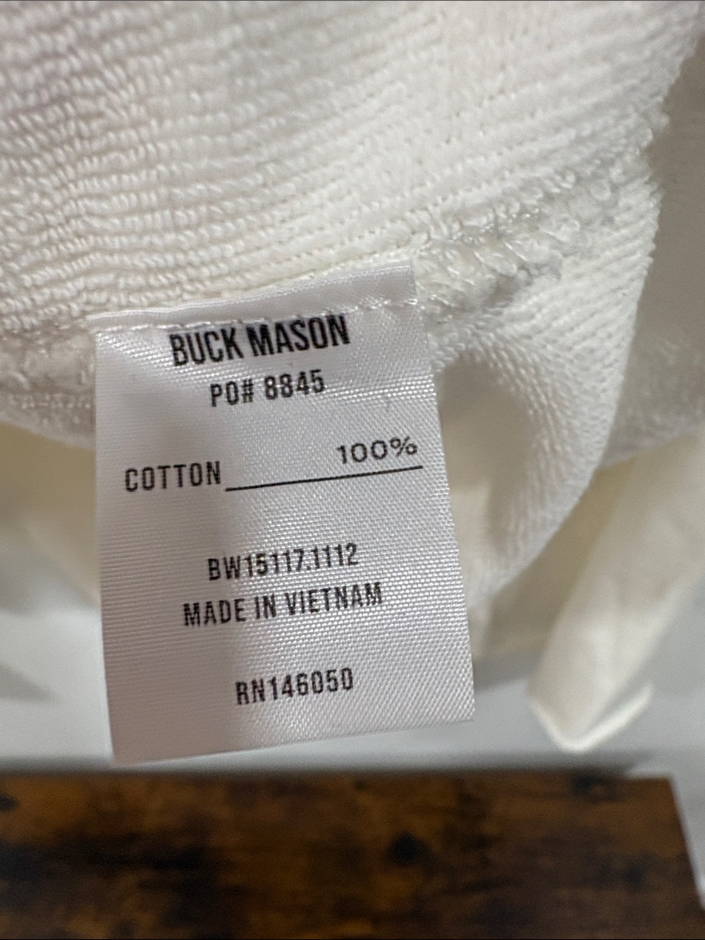 Buck Mason Tropez Terry Cloth Popover Women’s Large Natural Henley Retail $118 - Picture 2 of 9